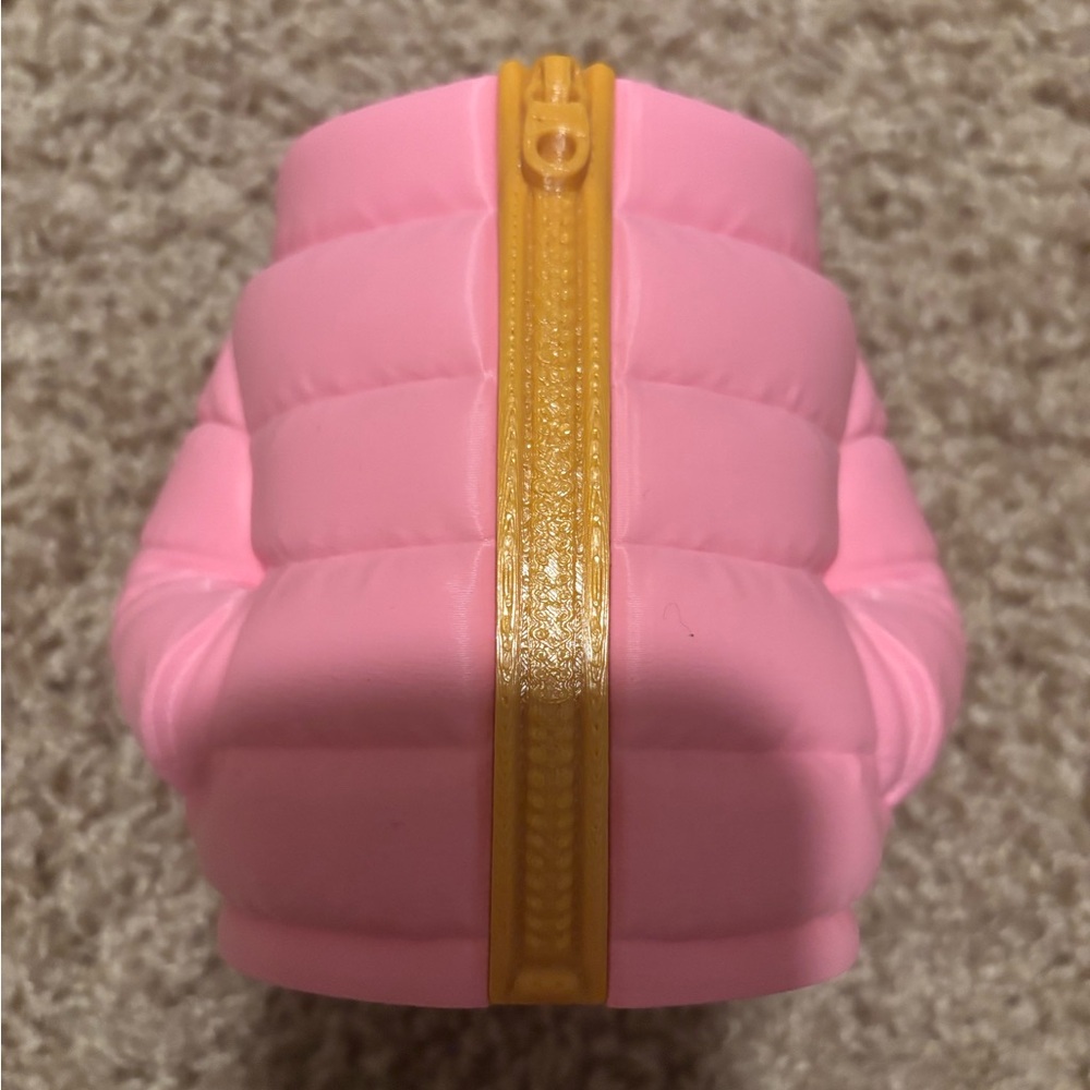 3D printed puffer jacket drink holder.